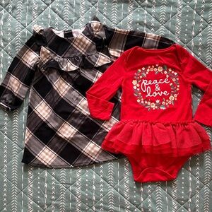 18 Months Holiday Set- Dress & Tutu Onesie